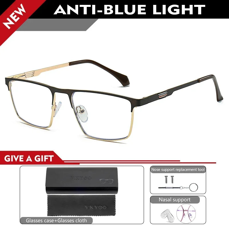 Vicky Women's Full Rim Square Alloy Acetate Reading Glasses 69151