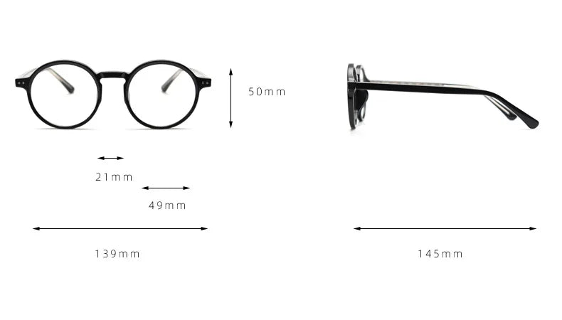 Zirosat Women's Full Rim Round Tr 90 Alloy Eyeglasses 57167