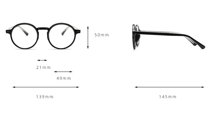 Zirosat Women's Full Rim Round Tr 90 Alloy Eyeglasses 57167