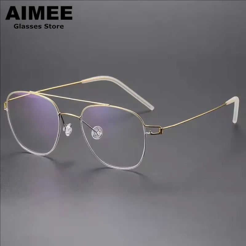 Aimee Unise Full Rim Square Double Bridge Titanium Eyeglasses 398201