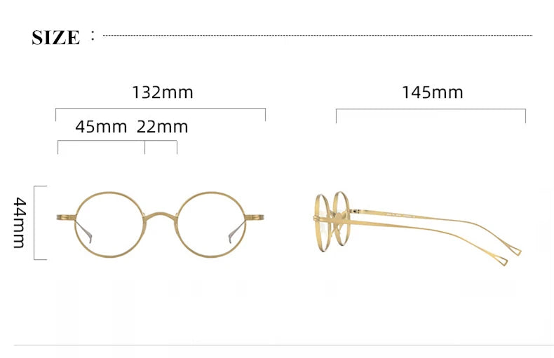 Black Mask Women's Full Rim Round Titanium Eyeglasses 844299