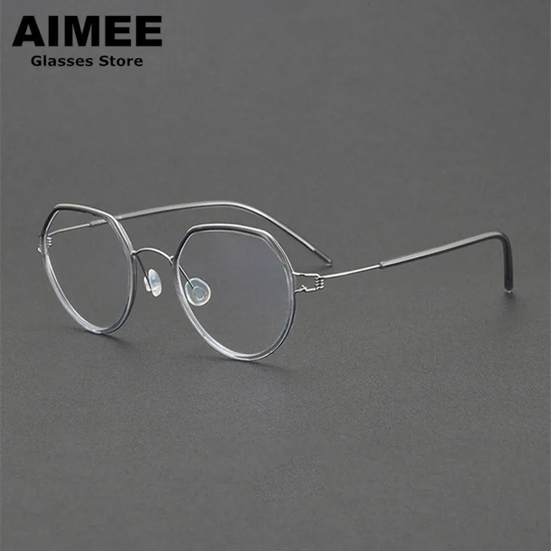Aimee Full Rim Flat Top Oval Titanium Acetate Eyeglasses 422048