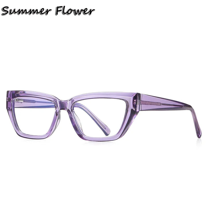 Summer Flower Women's Full Rim Cat Eye Tr 90 Titanium Eyeglasses 62155