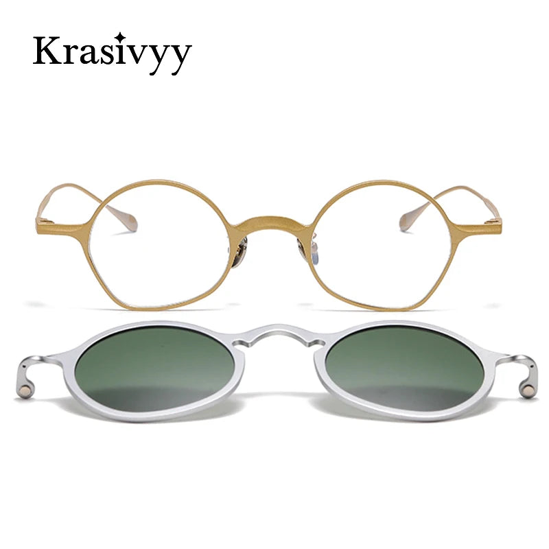 Krasivyy Unisex Titanium Prescription Eyeglasses with Clip-On ARLT5977
