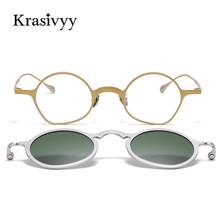 Krasivyy Unisex Titanium Prescription Eyeglasses with Clip-On ARLT5977
