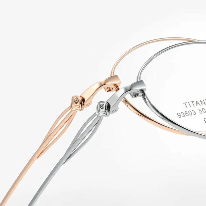 Gmei Optical 93803 women's oval titanium prescription eyeglasses — view 9