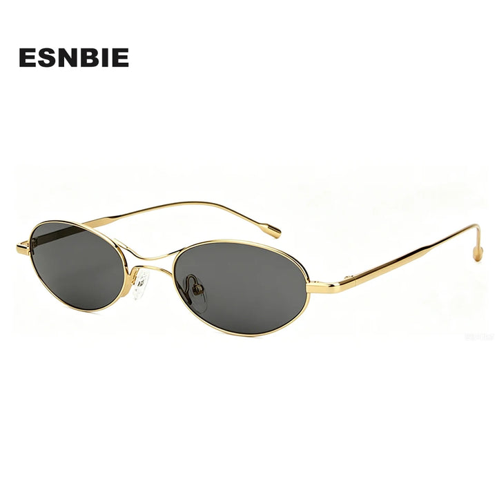 Esnbie Unisex Full Rim Oval Alloy Sunglasses 25S-M183SUN-1