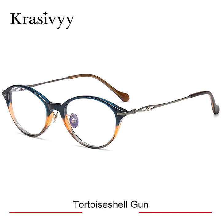 Krasivyy Unisex Full Rim Oval Round Titanium Acetate Eyeglasses 316890