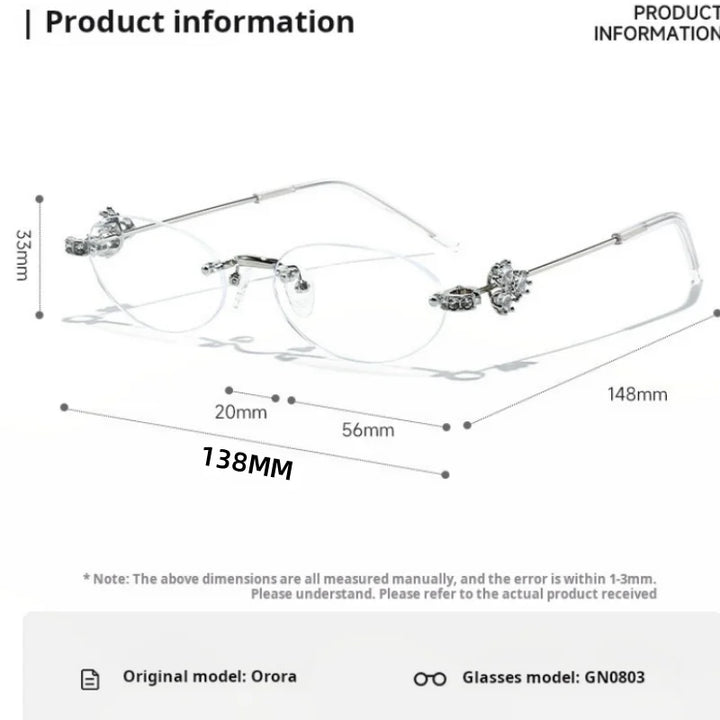 Momoja Women's Rimless Oval Titanium-Alloy Eyeglasses  770803