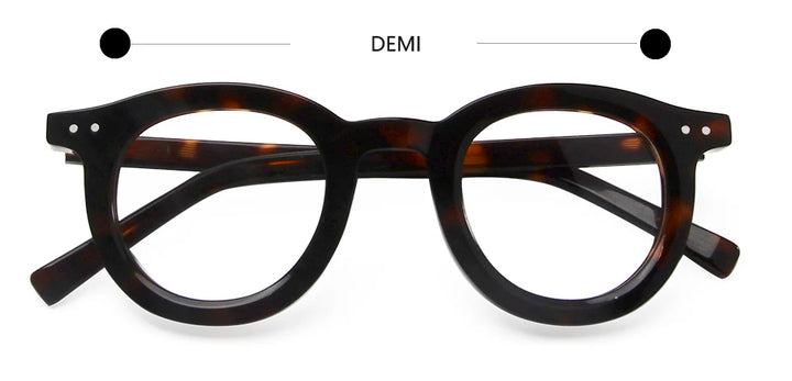 Esnbie Unisex Full Rim Round Acetate Eyeglasses 23036