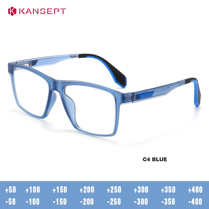 Kansept Unisex Full Rim Square Tr 90 Titanium Reading Glasses 56809