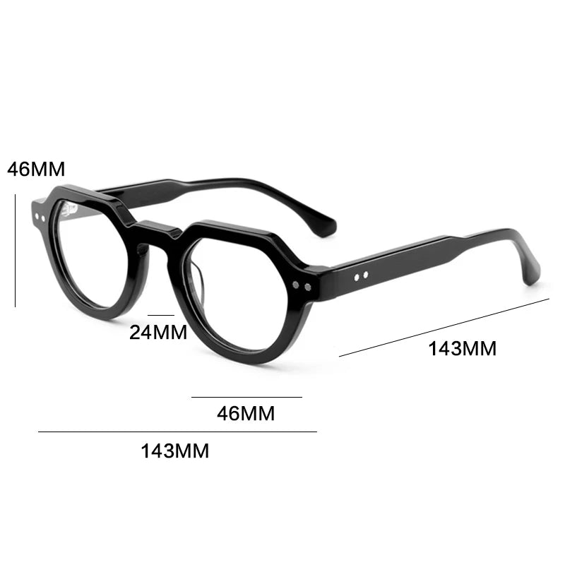 Gatenac Unisex Full Rim Flat Top Oval Acetate Reading Glasses G66311