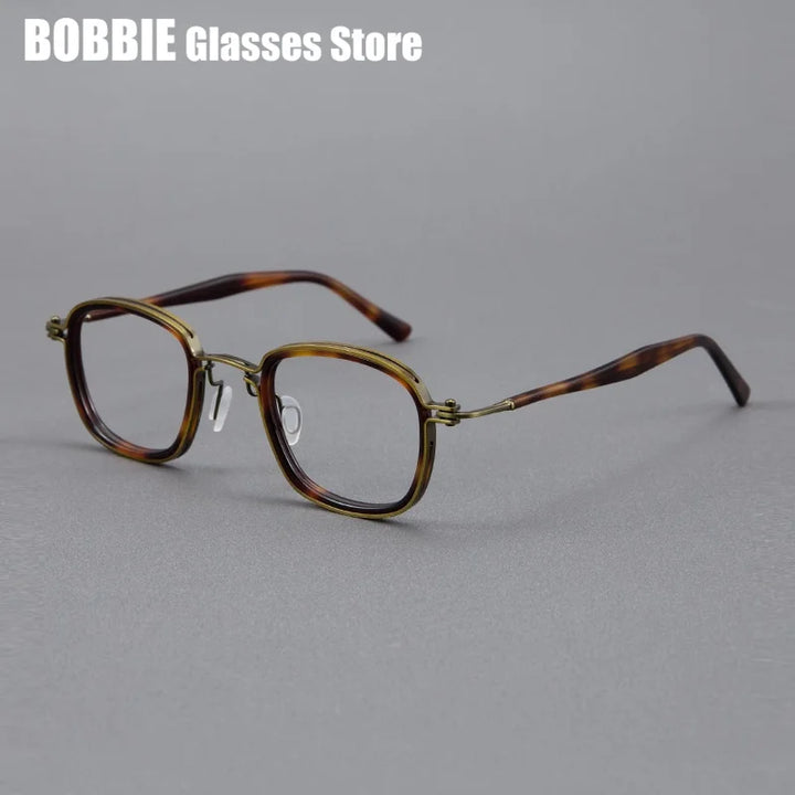 Bobbie Unisex Full Rim Round Square Titanium Acetate Eyeglasses 985863