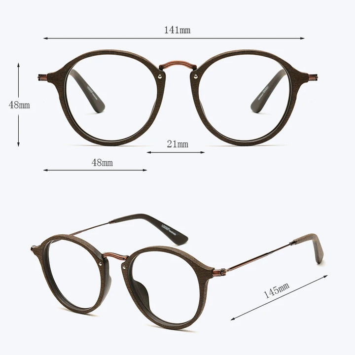 Hdcrafter Unisex Full Rim Round Acetate Titanium Frames 141210 — view 2 | Hdcrafter Eyeglasses at FuzWeb