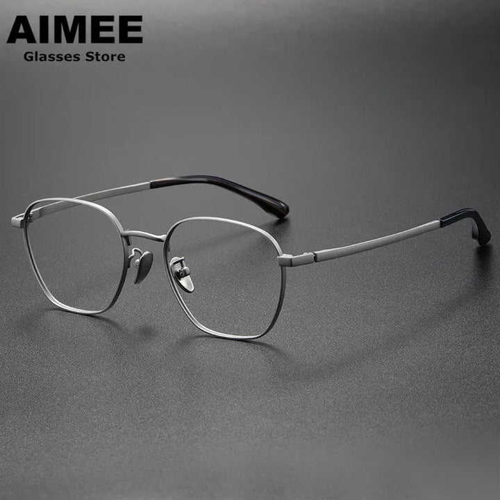 Aimee Unisex Full Rim Small Square Titanium Eyeglasses 6014 Full Rim Aimee   