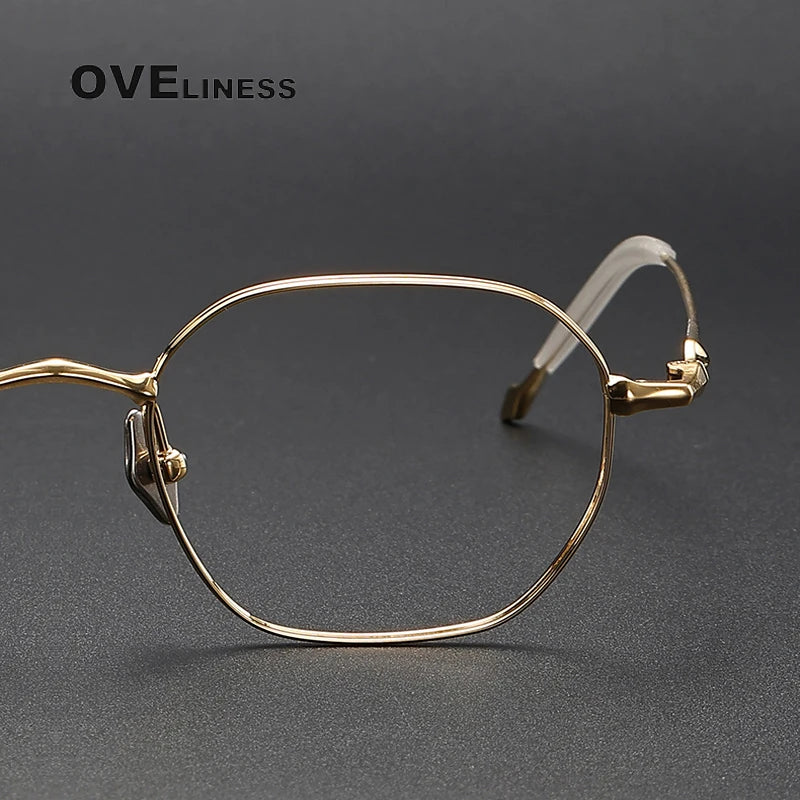 Oveliness Unisex Full Rim Polygon Titanium Eyeglasses 4220 Full Rim Oveliness   