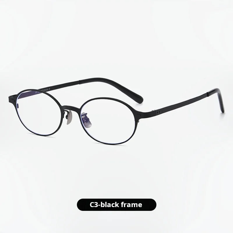 Momoja Unisex Full Rim Oval Round Titanium Alloy Eyeglasses 272477