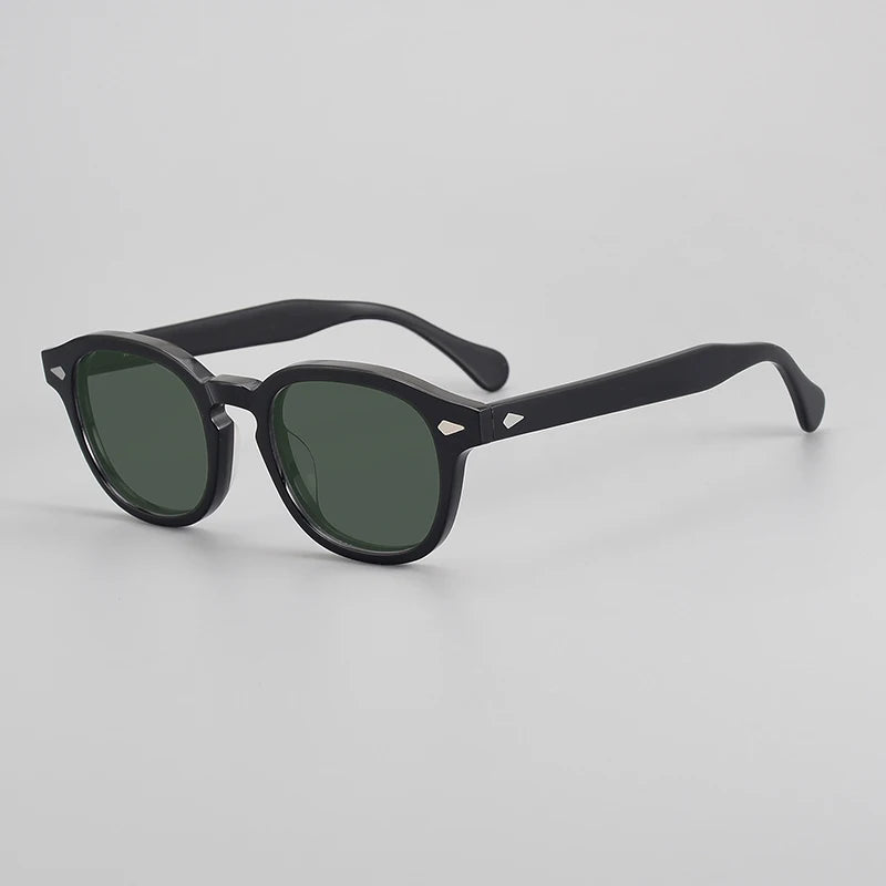 Black Mask Unisex Full Rim Square Acetate Polarized Sunglasses 3846 Sunglasses Black Mask Black-Green As Shown 