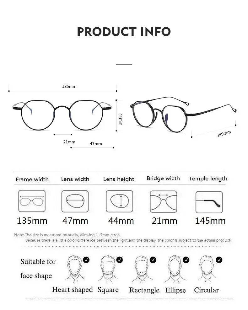 Aimee Women's Full Rim Flat Top Round Titanium Eyeglasses 219916 FuzWeb