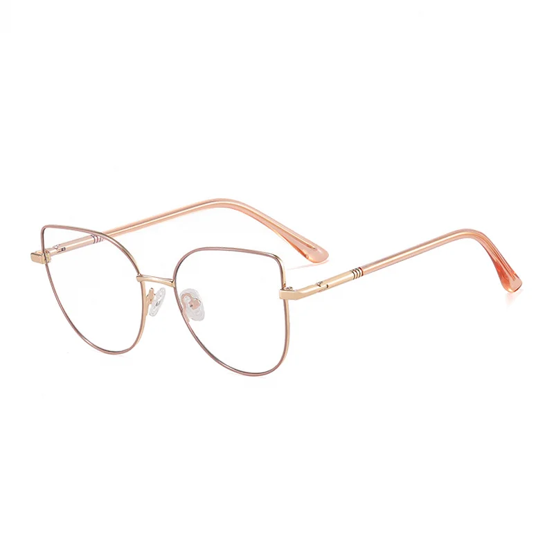 Ralferty Women's Full Rim Square Cat Eye Alloy Eyeglasses R83605 Full Rim Ralferty C6 Khaki CHINA 