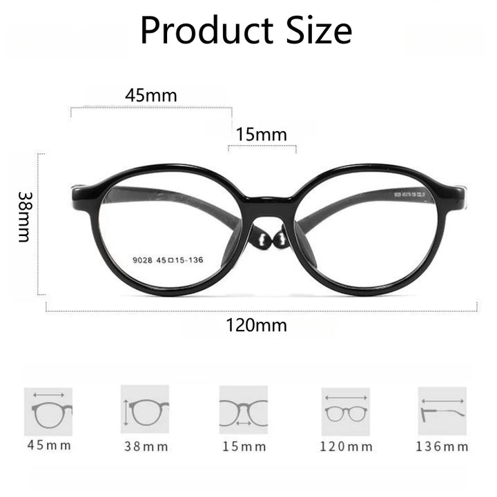 Yimaruili Unisex Children's Full Rim Round Tr 90 Silicone Eyeglasses 9028 Full Rim Yimaruili Eyeglasses   