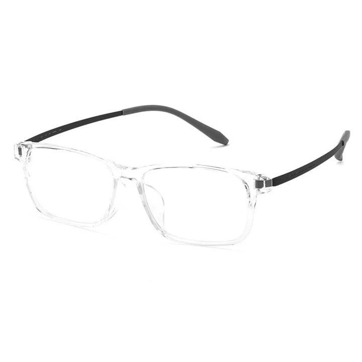 Kocolior Unisex Full Rim Square Tr 90 Titanium Hyperopic Reading Glasses 99102 Reading Glasses Kocolior Transparent China 0