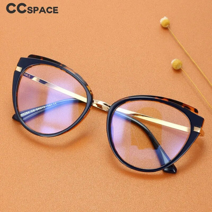 CCSpace Unisex Full Rim Cat Eye Tr 90 Titanium Hyperopic Reading Glasses R48270 Reading Glasses CCspace   