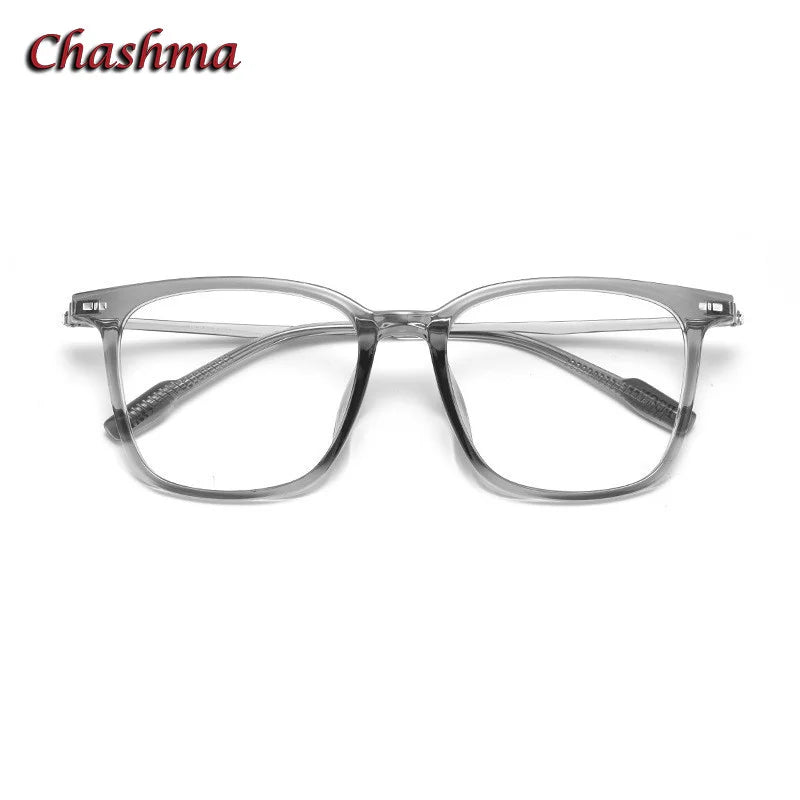 Chashma Ochki Unisex Full Rim Square Tr 90 Eyeglasses 3020 Full Rim Chashma Ochki Transparent Gray  