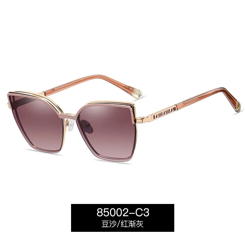 CCspace Women's Full Rim Square Cat Eye Alloy Eyeglasses Clip On Sunglasses 802583