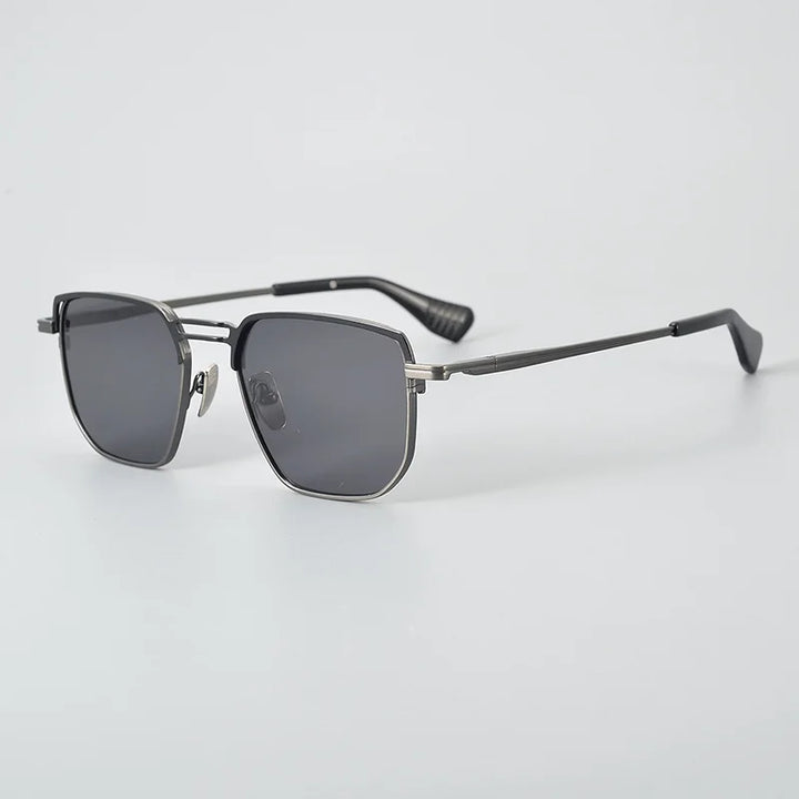 Black Mask Unisex Full Rim Oversized Square Titanium Polarized Sunglasses 153dt Sunglasses Black Mask Black-Gray As Shown 