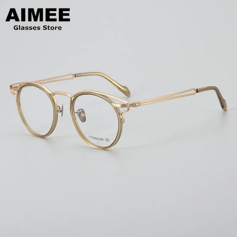 Aimee Unisex Full Rim Oval Titanium Acetate Eyeglasses 19061 Full Rim Aimee   