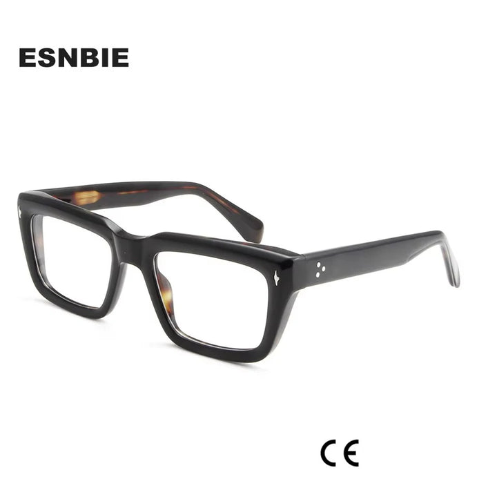 Esnbie Unisex Full Rim Square Acetate Eyeglasses 1-407-1