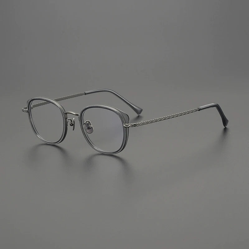Gatenac Unisex Full Rim Square Acetate Titanium Eyeglasses G9002