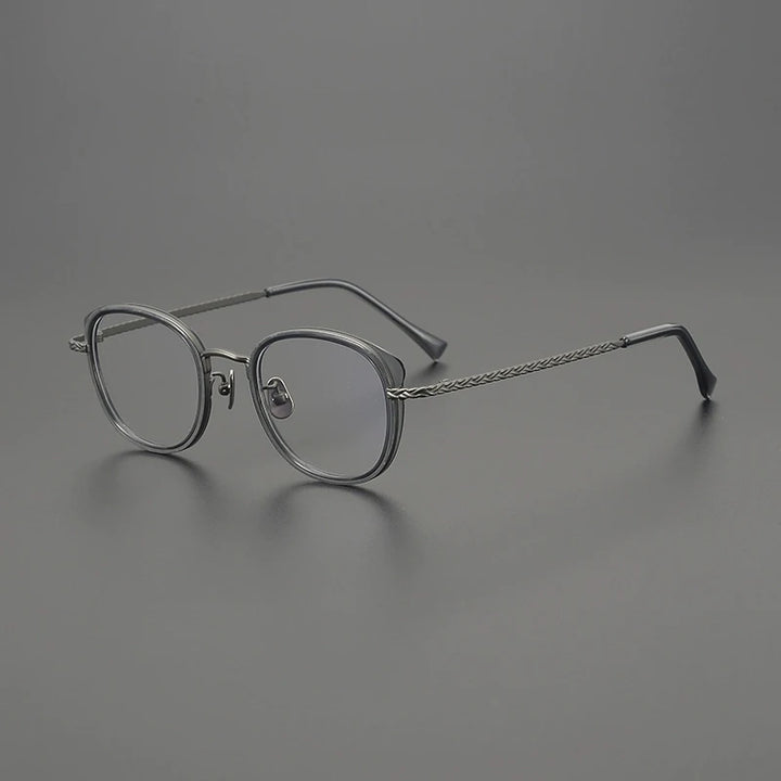 Gatenac Unisex Full Rim Square Acetate Titanium Eyeglasses G9002