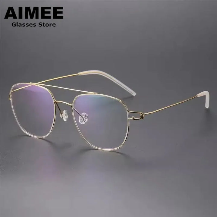 Aimee Unise Full Rim Square Double Bridge Titanium Eyeglasses 398201