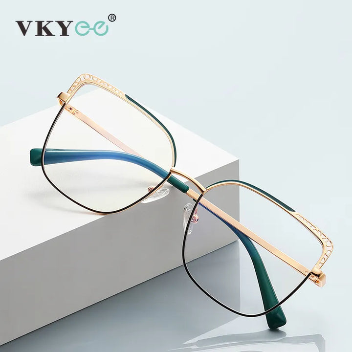 Vicky Women's Full Rim Large Square Alloy Reading Glasses 3114 Reading Glasses Vicky   