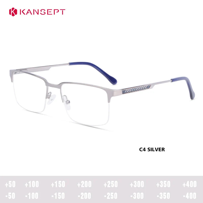 Kansept Women's Semi Rim Square Alloy Reading Glasses 72701