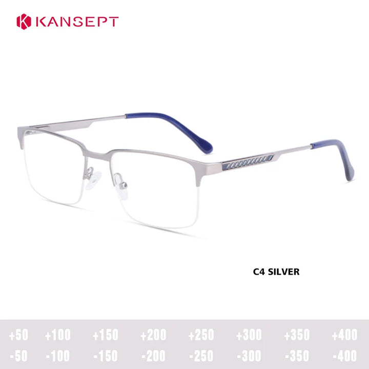 Kansept Women's Semi Rim Square Alloy Reading Glasses 72701