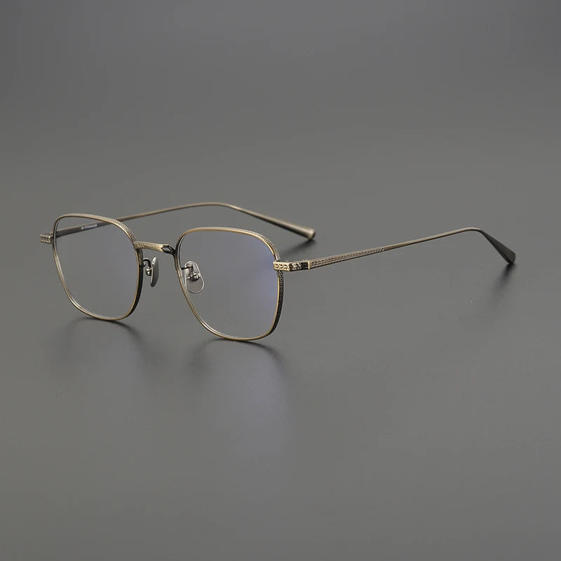Black Mask Women's Full Rim Polygon Square Titanium Eyeglasses 51015