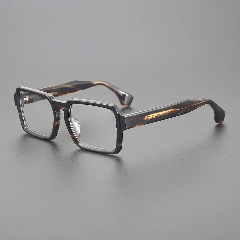 Black Mask Unisex Full Rim Brow Line Square Acetate Eyeglasses 69278