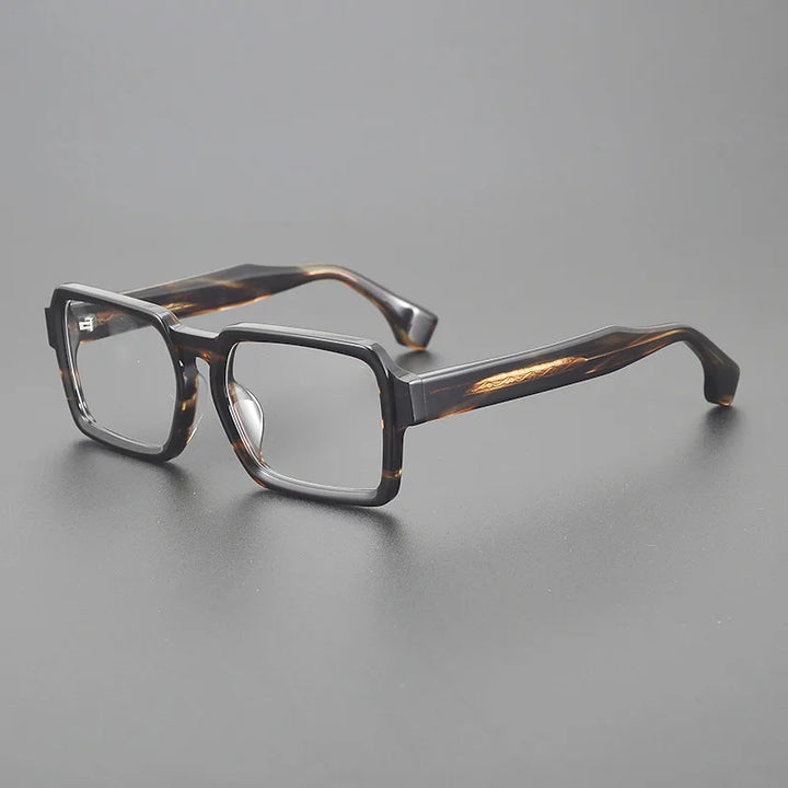 Black Mask Unisex Full Rim Brow Line Square Acetate Eyeglasses 69278