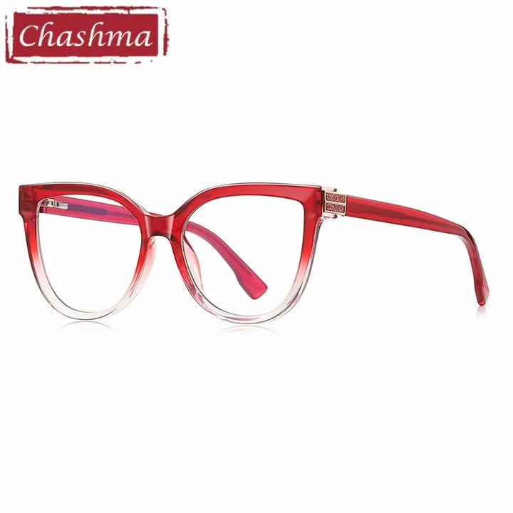 Chashma Ochki Women's Full Rim Cat Eye Tr 90 Alloy Eyeglasses 882282