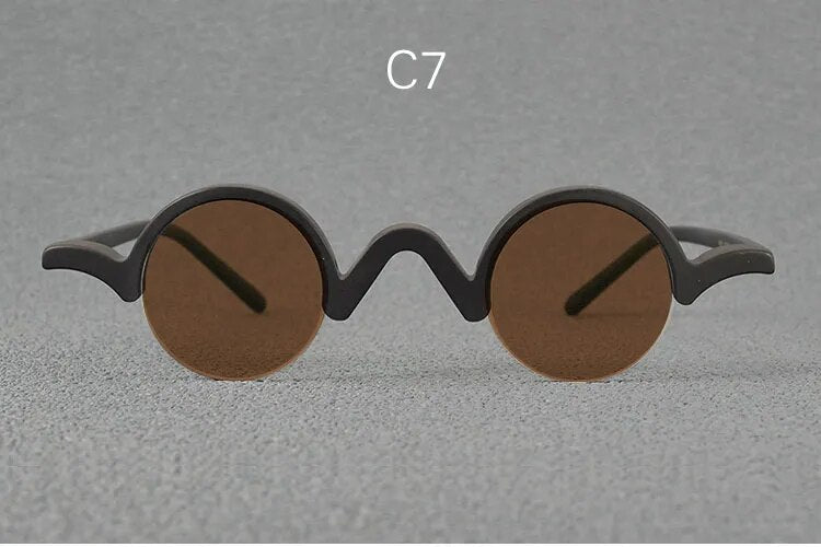 Yujo Unisex Semi Rim Round Acetate Polarized Sunglasses 35mm Sunglasses Yujo C7 China 