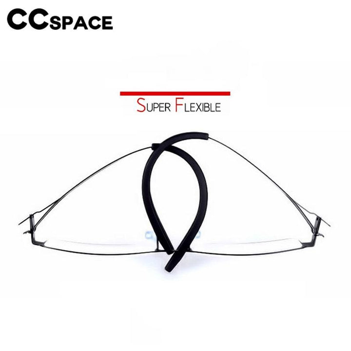CCSpace Men's Full Rim Square Screwless Alloy Eyeglasses 56713 Full Rim CCspace   