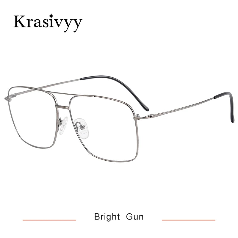 Krasivyy Women's Full Rim Square Double Bridge Titanium Eyeglasses 316051