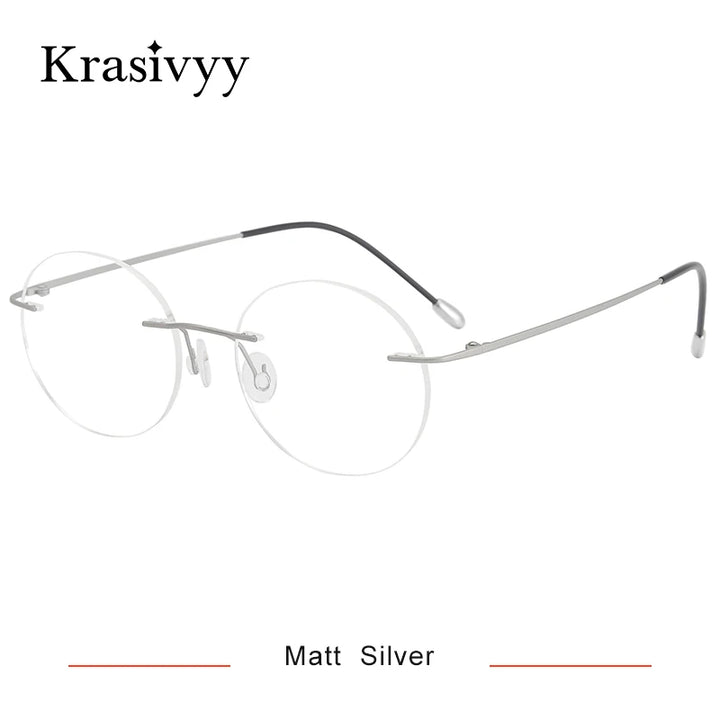 Krasivyy Unisex Rimless Round Pure Titanium Prescription Eyeglasses KR16012 - view 13