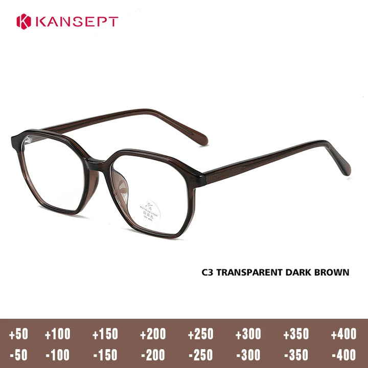 Kansept Unisex Full Rim Polygon Square Tr 90 Acetate Reading Glasses 29189