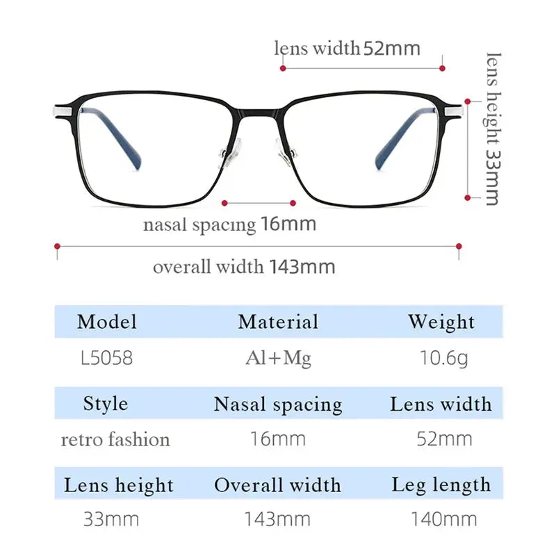 Hotochki Unisex Full Rim Square Titanium Frames 505800 — view 2 | Hotochki at FuzWeb