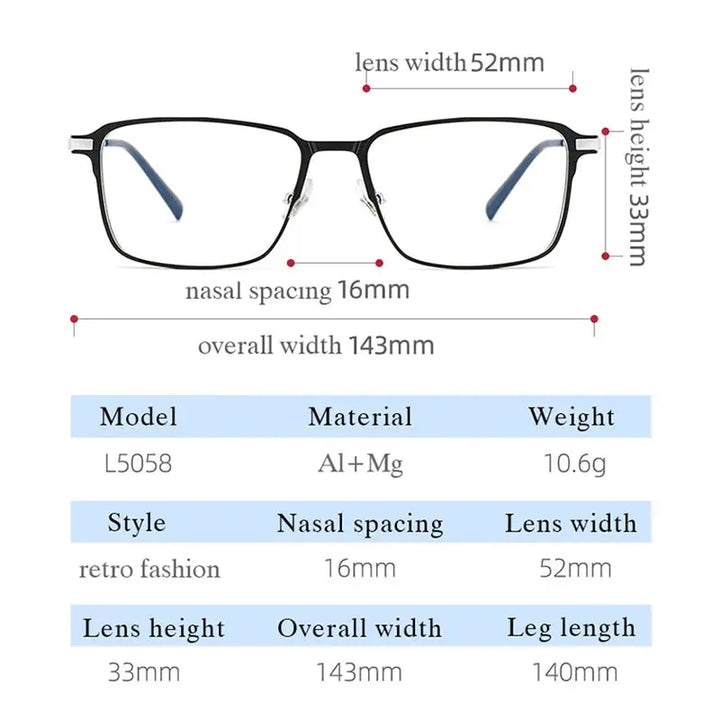 Hotochki Unisex Full Rim Square Titanium Frames 505800 — view 2 | Hotochki at FuzWeb
