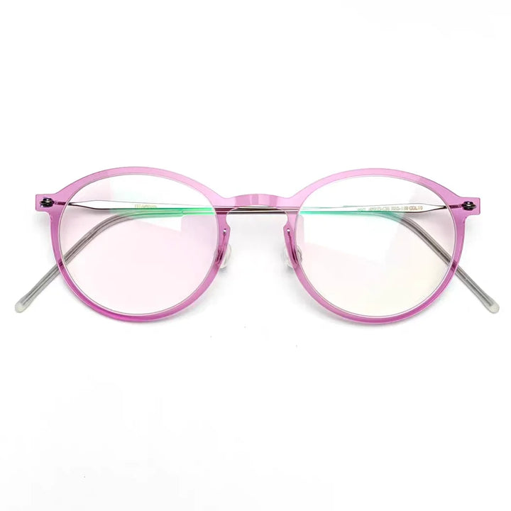 Bobbie Unisex Full Rim Round Titanium Eyeglasses 6541